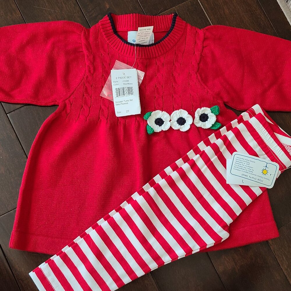 Florence Eiseman Cable-knit Sweater Tunic and Pants